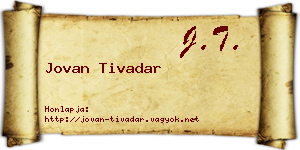 Jovan Tivadar névjegykártya